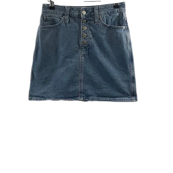 Calvin Klein Jeans VTG Denim Mini Skirt Size 27 - Picture 1 of 9